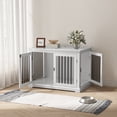 thumbnail image 2 of HLR Furniture Style Dog Crate with Cushion, Dog Kennel Medium, Pet Crates, Dog Cage for Small and Medium Dogs, Decorative Dog Kennel with Flip-top Plate, Chew-Proof Metal Bars, White, 2 of 7