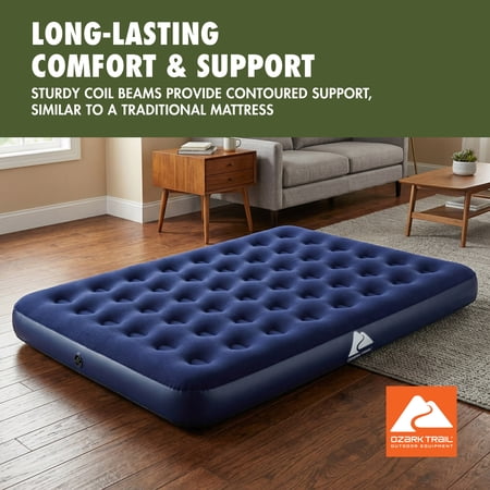 OZARK TRAIL QUEEN AIR MATTRESS, 10 INCH AIR BED, INFLATABLE AIR MATTRESS, BLOW UP MATTRESS WITHOUT PUMP