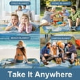 thumbnail image 3 of Awypu Flowers Square Outdoor Picnic Mat Sand Proof and Waterproof Portable Beach Mat for Camping, Park, Beach, Grass, Outdoor 58.3x58.3in, 3 of 6
