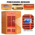 thumbnail image 3 of Segmart 2-3 Person Home Sauna, Far Infrared Sauna, 2180W Low EMF Infrared Hemlock Wood Sauna with Tablet Stand, Cup Holder, Bluetooth Speakers, 7 Color Ambient LED Strips & Beauty Light, 3 of 10
