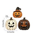 thumbnail image 3 of 3 Pack Halloween Pumpkin Decorations Vintage Fall Pumpkin Decor for Home Farmhouse Halloween Table Decor Cute Small Pumpkin Figures for Fall Tiered Tray Shelf and Party Decor, 3 of 7