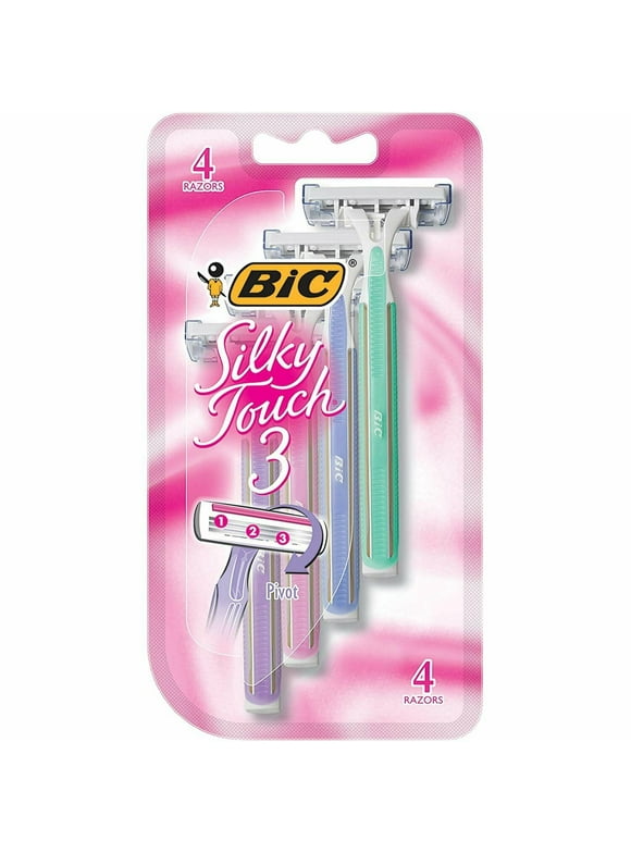 BIC Silky Touch 3 Disposable Shaver Triple blade Sensitive Skin, 4 ct, 6-Pack