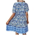 thumbnail image 1 of asddcavvf Robes pour Femmes Été Nouvelle Robe Maxi Imprimé Boho Col en V Coupe Ample Courte, 1 of 9