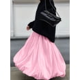 thumbnail image 6 of Women'S Pleated Flowy Long Skirts High Waist Maxi Skirt Pink M, 6 of 9