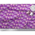 thumbnail image 2 of Soimoi Purple polyester Crepe Fabric Leaves & Flower Floral Fabric Prints By Yard 42 Inch Wide, 2 of 3