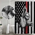 thumbnail image 4 of Shower Curtain Bathroom Set Patriotic Stars and Stripes Koala Waterproof Fabric Shower Curtains with Grommets&Hooks, USA Flag Red Line Animal Privacy Bath Curtain for Bathtub 36x72in, 4 of 9