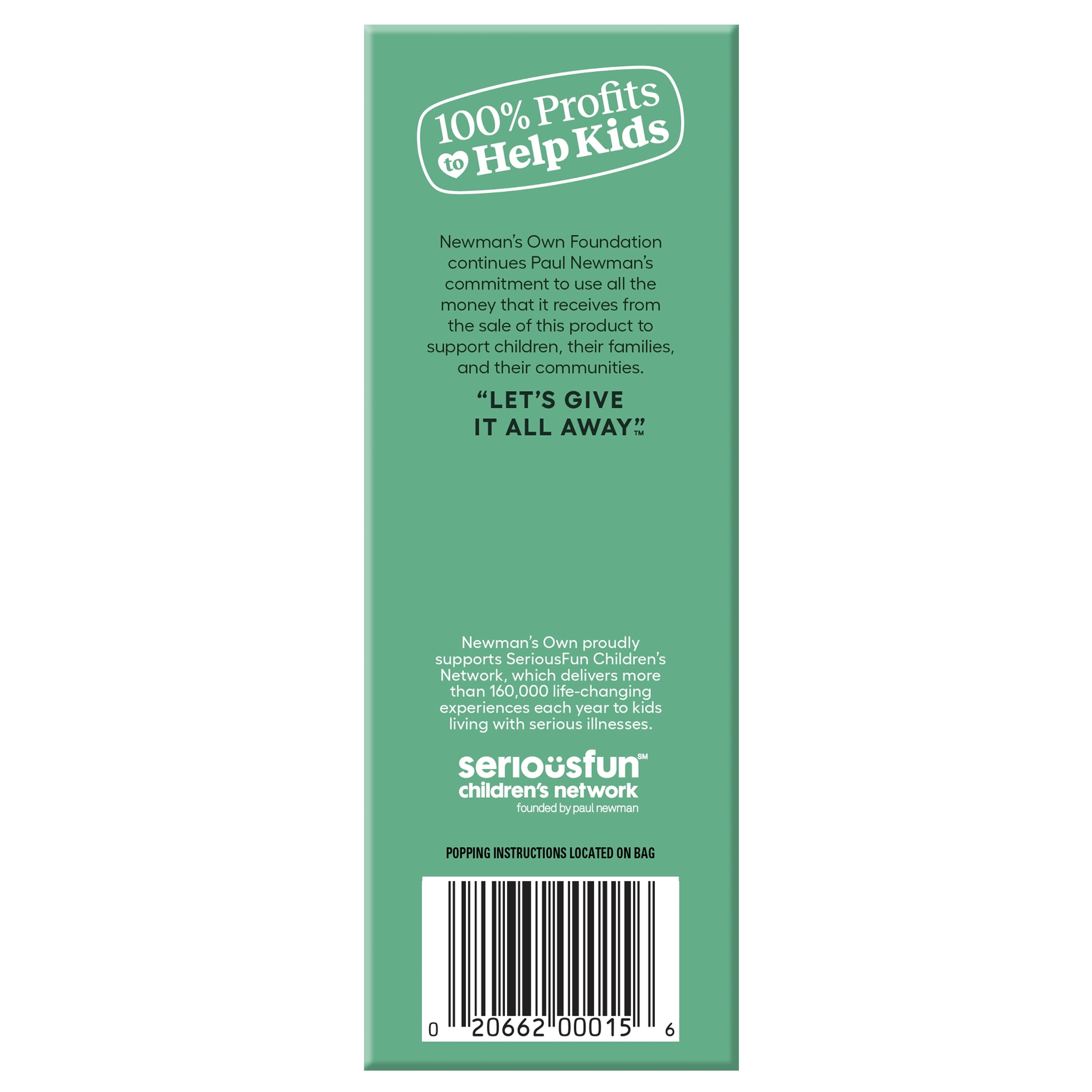 Newman's Own Microwave Popcorn - Touch of Butter | Kosher | Made with Whole Grain Popcorn | No Artificial Flavors | No Trans Fats | 3.2 oz Bag, 3 Bags Per Box (12 Boxes, 36 Bags Total)