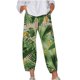 thumbnail image 2 of ICHUANYI Clearance Womens Elastic Waist Buttons Printing Thin Stretch Skinny Pants Trousers(Green, XXL) ICHUANYI WER2023081509352, 2 of 5