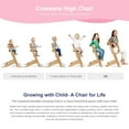 thumbnail image 6 of Cowiewie Wooden High Chair with 3 Tray, Toddler Feeding High Chair, 8 Height Adjustments, with Black Cushion and Harness, 6 of 8