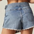thumbnail image 4 of Shorts for Women Tie Up Side Wrap Skirt Style High Waist Denim Skort Shorts, 4 of 4