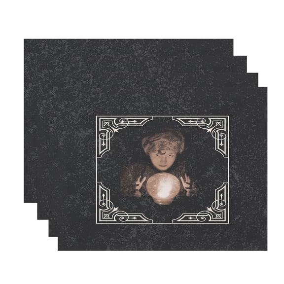 Simply Daisy All Seeing Psychic 18x14 Inch Cream Halloween Print Placemat (Set of 4)
