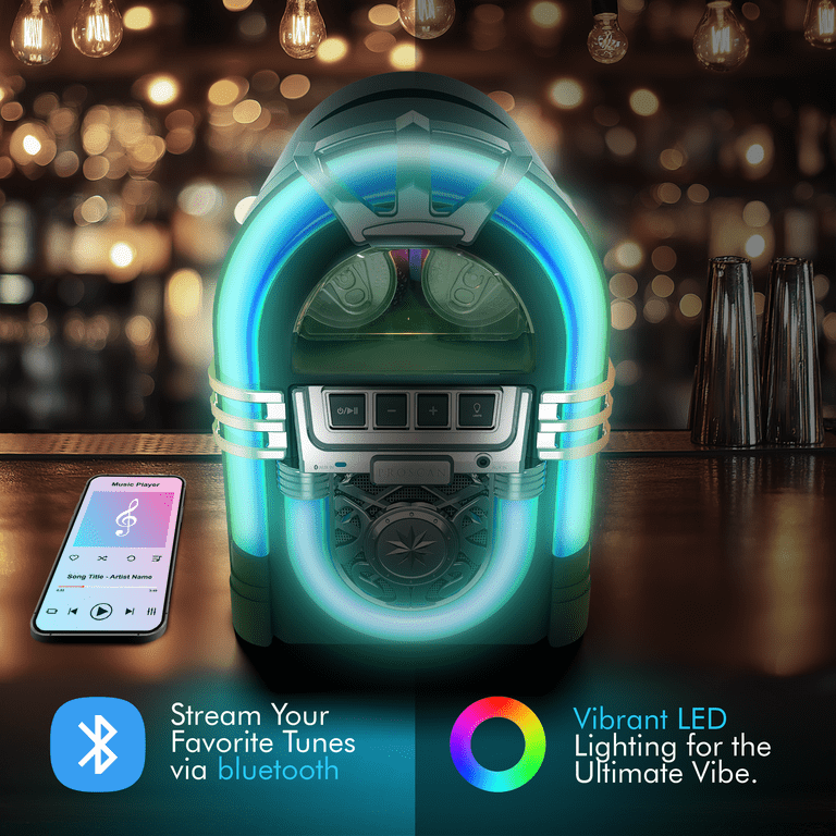 Proscan 6-Can/4-Liter Jukebox Mini Fridge with Bluetooth Speaker