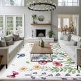 thumbnail image 3 of Spring Floral Area Rugs 5'x7', Washable Small Throw Rugs for Laundry Room Playroom, Pink Blue Flowers Botanical Butterflies Indoor Outdoor Rug Non-Slip Low Pile Carpet Runner Reversible Floor Mats, 3 of 8