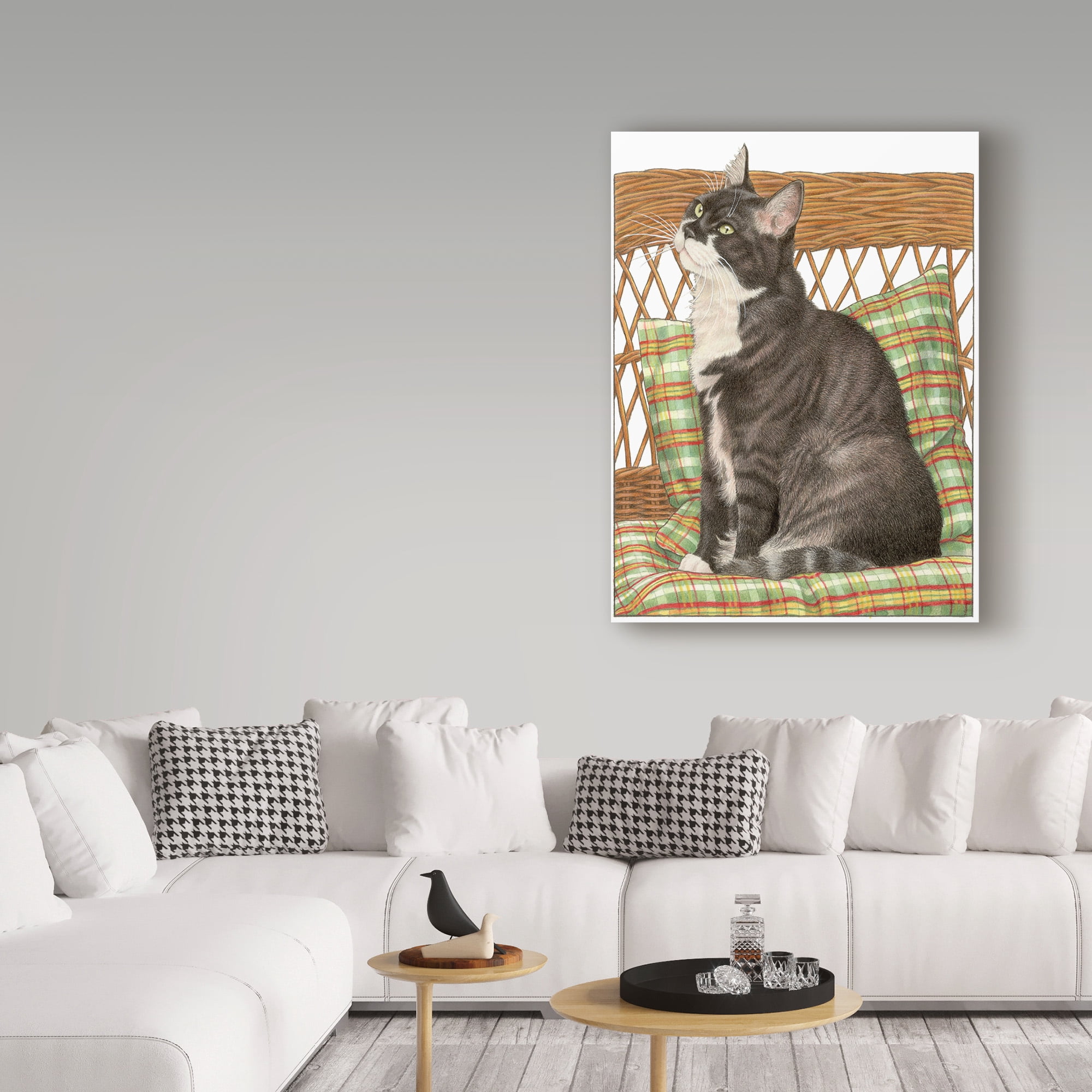 Trademark Fine Art 'Black Cat On Pillow' Canvas Art by Francien Van Westering