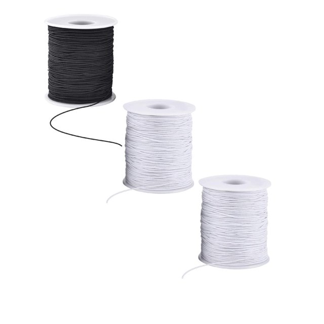 HLONK 4/1pcs 1mm Black Elastic Cord Beading Thread Stretch String For Bracelet Making Thick Elastic Thread For Handmade Bracelets Durable & Versatile For DIY Projects