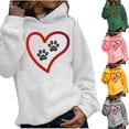 thumbnail image 3 of EQWLJWE Cœur Mignon Patte de Chien Graphique Chandail en Molleton Femme Maman de Chien Chandail en Molleton Décontracté Col Rond Manches Longues Chandail Tops Grande Taille Chandails en Molleton Surdimensionnés pour Femmes Halloween, 3 of 4