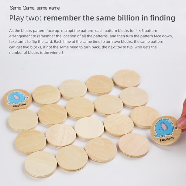 Jeu de Mémoire en Bois pour Enfants Jeu Éducatif Préscolaire Jeu de Correspondance de Mémoire Jouet pour Tout-Petits 2-4 Ans, Animaux de la Forêt