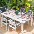 thumbnail image 2 of Leaves Table Cloths for 4 Foot Rectangle Tables, Pink Brown Summer Botanical Patio Waterproof Elastic Fitted Tablecloths, Washable Rectangular Table Cover for Camping, 2 of 8