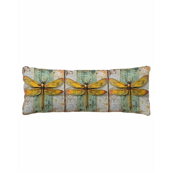 Vintage Dragonfly Body Pillow Cover 20 x 60 Inch Decorative Pillow Cover Abstract Modern Shabby Oil Painting Lumbar Pillowcase Seasonal Rectangle Cushion Case for Couch Sofa Bed Living Room