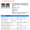 thumbnail image 2 of Front Brake Pad Set - Compatible with 2003 - 2004, 2006 - 2007 Honda Accord 3.0L V6, 2 of 2