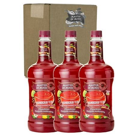 Master of Mixes Strawberry Daiquiri/Margarita Drink Mix, Ready To Use, 1.75 Liter Bottle (59.2 Fl Oz), Pack of