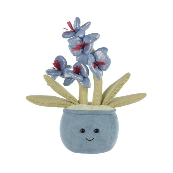 Apricot Lamb Blue Potted Butterfly Orchid Plant Plush Toy for Kids 11 Inches