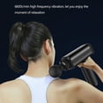 thumbnail image 3 of Pistola de masaje eléctrica para músculos, 30 niveles de velocidad ajustable, 6 cabezales de masaje, diseño ergonómico, batería recargable de 2600mAh, color rosa., 3 of 7