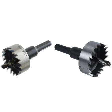 

Chamat 2Pcs Hole Saw Tooth HSS Steel Hole Saw Drill Bit Cutter for Metal Wood Alloy 35mm & 32mm