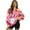 Hippie Flower Print Pink, variant on SCRAWLGOD Hippie Flower Print Womens Casual Crew Neck Sweatshirt with Pockets Loose Fit Soft Long Sleeve Lightweight Pullover Drop Shoulder Tops Fall Clothes, S