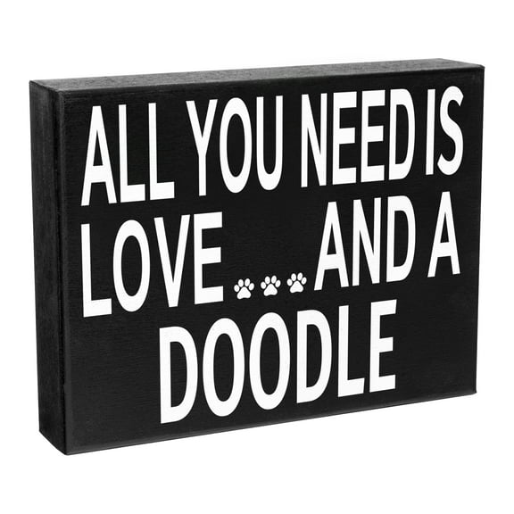 JennyGems All You Need Is Love and a Doodle Wooden Sign, Doodle Dog Mom Gift, Doodle Decor, Made in USA