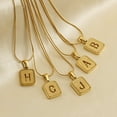 thumbnail image 2 of Alphabet Necklace 26 Letters Hollow Out Square 18K Necklace Fashion Jewelry, 2 of 10