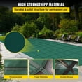 thumbnail image 4 of VEVOR Pool Safety Cover Fits 20x40ft Rectangle Inground Safety Pool Cover Green Mesh with 4x8ft Center End Steps Solid Pool Safety Cover for Swimming Pool Winter Safety Cover, 4 of 9