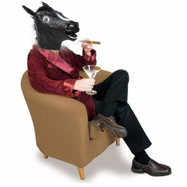 Máscara de caballo divertida para Halloween: ideal para fiestas de disfraces, bromas, comedias, cubrebocas único inspirado en los equinos para una noche llena de risas. Casco de goma.