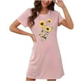 thumbnail image 1 of Camisón corto de talla grande para mujer, camisón de manga corta con estampado de pecho a la moda, camisón para mujer, 1 of 2