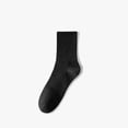 thumbnail image 3 of Noric 5 Pairs Women's Solid Ribbed Crew Socks Elastic Mid Calf Knitted Casual Socks Breathable Daily Basic Socks, 3 of 4