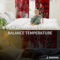 thumbnail image 3 of Love Heart Valentines Day Blackout Curtains for Bedroom, Botanical Eucalyptus Red Plaid Thermal Insulated Kitchen Drapes with Grommets, Light Blocking Window Treatment, 2 Panels 52" x 84", 3 of 7