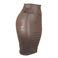 thumbnail image 5 of Faux Leather Pencil Skirt for Women High Waist Split Side Lady's Half Slim Body Midi Hip Skirt Plus Size Hip Skirts, 5 of 5