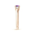 thumbnail image 3 of ANGARA Natural 0.45 Ct. Amethyst with Diamond Classic Ring in 14K Rose Gold for Women (Ring Size: 4), 3 of 9