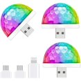 thumbnail image 1 of Mini luz de disco USB, 3 paquetes, luces de fiesta con sonido activado Afortunado Sencillez, 1 of 5