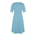 thumbnail image 4 of Beach Dresses For Women Spring Summer Elegant Wrap V Neck Boho Dress Flowy Ruched Hawaiian Maxi Dress, 4 of 5