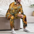 thumbnail image 7 of Naloa Sunflower Field Art Men’s Pajamas Set - Long Sleeve Button Down Sleep Shirt and Pajama Bottoms Sleepwear Set-Small, 7 of 7