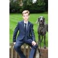 thumbnail image 3 of ETHAN Boys Suit for Wedding Navy Blue Tuxedo 2 Pieces Slim Fit Jacket Pants Tie Suit for Kids Prom Size 6, 3 of 7