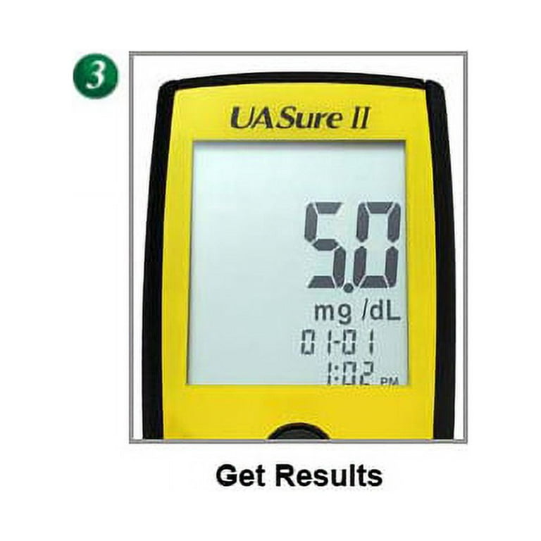 UASure Uric Acid Meter Test Kit - Home Monitor Gout Tester - Complete Blood  Level Monitoring by UA Sure