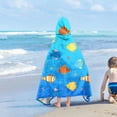 thumbnail image 2 of Shark Boys Beach Towel with Hoodie for Kids Toddlers Age 4-8,Shark Blue Bath Towels Shower Wrap for Boys, Hooded Poncho Beach Blanket for Pool Swimming Cute Wearable Bath Towel for Child, 2 of 4