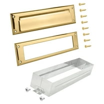 Nuk3y Solid Brass Mail Slot with Sleeve (Polished Brass, 10" x 3")