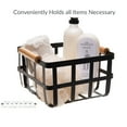 thumbnail image 4 of Simplify 4 Pack Square Metal Decorative Storage Basket with Bamboo Handles in Black, 4 of 5