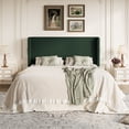 thumbnail image 3 of Amolife King Size Platform Bed Frame with Velvet Upholstered Wingback Headboard, Green, 3 of 13