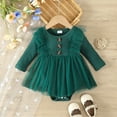 thumbnail image 4 of Utlike Baby Girls Bodysuits Newborn Solid Color Long Sleeve Dress Romper Clothes Lightweight Playsuits For Infant Size 18 Months-24 Months, 4 of 9