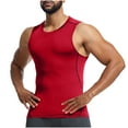 thumbnail image 2 of BXINGOHAI Compression Shirt Men Shapewear Slimming Body Shaper Vest Compression Tank Top Undershirt Red,L, 2 of 6