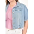 thumbnail image 4 of Chaqueta de mezclilla corta Roman Fashion /Tallas Extras, 3951 (Mezclilla light) azul cielo 36, 4 of 7
